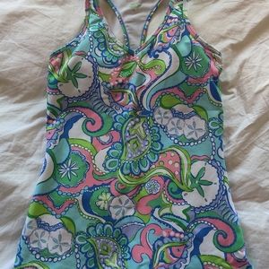 Lilly Pulitzer Luxletic Tank Top Conch Republic with Built-in Bra